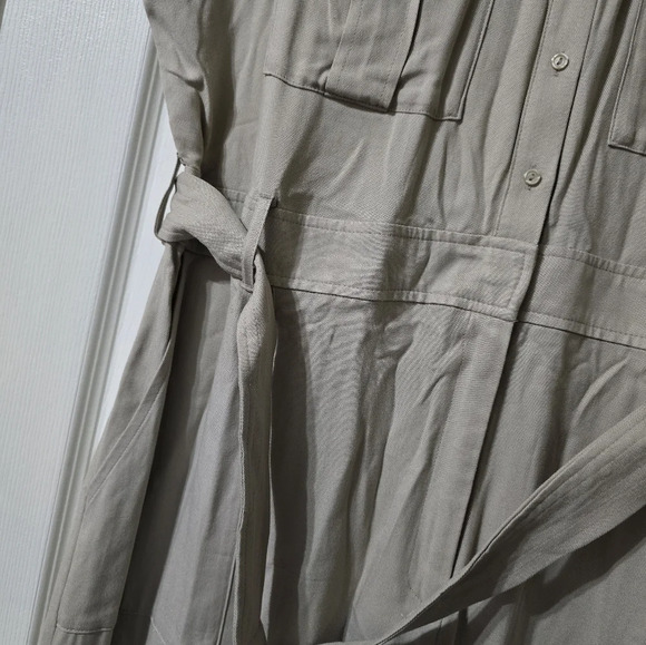 Simply Vera Wang Wide Cropped Leg Utility Jumpsuit in Khaki, Belted, XXL, EUC! - Picture 5 of 13